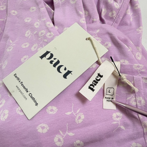 Pact Lilac Floral Tie Back Cutout Sundress Large Cottage Garden Spring Summer - Picture 7 of 10